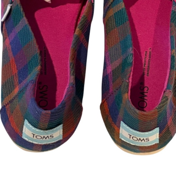 TOMS Alpargata 3.0 flats – Plaid Slip-ons Perfect for the Holidays – Size 9M - Picture 5 of 13